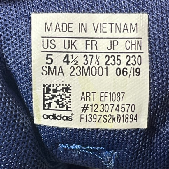 Adidas Tensaur Youth Sneakers Size 5 Navy Blue White Red Accents Kids Shoes - Picture 8 of 8